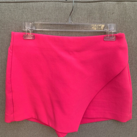 ZARA 💕 Hot Pink Barbie Barbicore Skort Skirt New - Picture 7 of 10